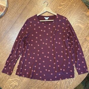 Boden Burgundy Polka Dot Top - US Size 16 XL 1X